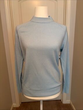 Light Blue Women's Mock Neck Sweater